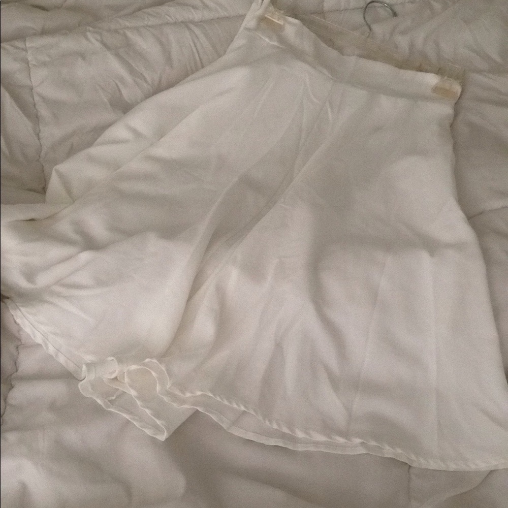 White Flared Midi Skirt